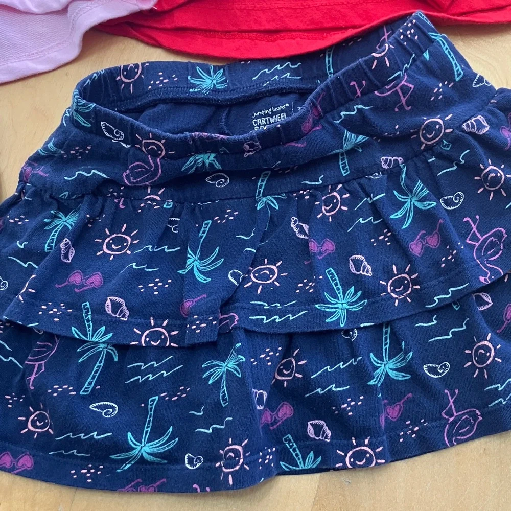Kids' Colorful‎ Clothing Set denim shorts, skort and t-shirts size 3